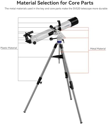 Telescopio SVBONY SV520 90mm Apertura 800mm Focal con Montura AZ miniatura 5