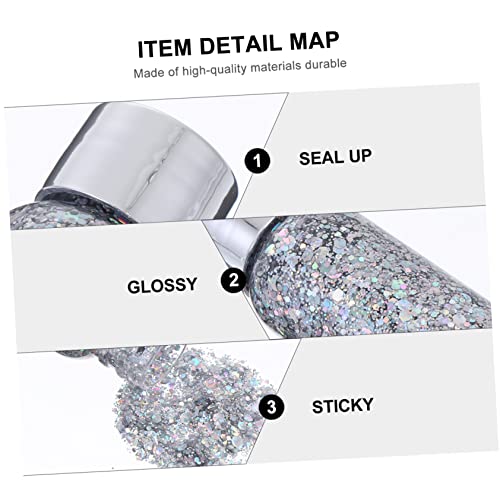 FRCOLOR 2 Pçs Rosto Corpo Lantejoulas Creme Maquiagem Glitter Sombra Para Os Olhos Enfeites De Unhas