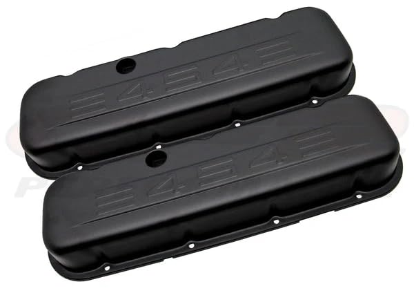 Steel Tall Valve Covers Fits 196595 Chevy Big Block 396/427 / 454/502 Stamped 454 Logo 1 Hole Black Finish