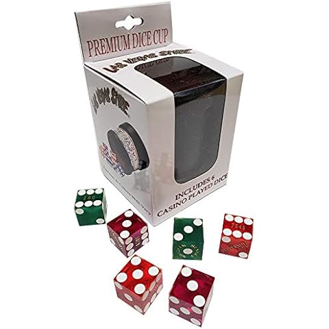 Cyber-Deals Premium Dice Cup with Authentic Nevada Casino Table-Played Craps Dice Cover