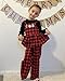 HINTINA 5T Toddler Girl Christmas Clothes Smocked Overall Plaid Jumpsuit Romper Suspender Pants Set Size 5/6 Ruffle Long Sleeve 2 Pieces Xmas Outfits, 5-6 Years, Red