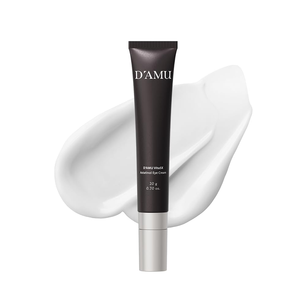 D'AMU Retinol Eye & Neck Cream – Brightening & Firming Cream for Dark Circles, Wrinkles & Pigmentation with Vita 5X, Astaxanthin & Spicule – Korean Skincare – 1.6 oz