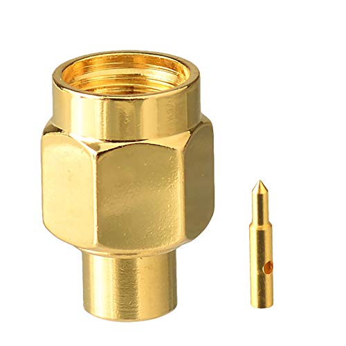 Eightwood 10pcs SMA Solder Male Plug Conector recto para RG402 miniatura 4