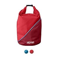 Kurgo Dog Food Travel Bag | Pet Food Travel Storage Container | Dog Travel Accessories for Camping | Easy to Clean | BPA Free | Foldable | Holds 5 Pounds | Kibble Carrier | Coastal Blue & Chili Red