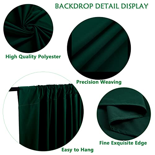 Green Backdrop Curtain for Parties Polyester Backdrops Photo Drape 10FTx8FT Outdoor Wedding Baby Shower Photography Background Photo Decor St. Patrick's Day by B-COOL - Image 4