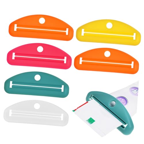 WEKAMOS 6 pièces Presse Tube Dentifrice Outil Presse Tube pour Dentifrice Crème Visage Sauce et Pigment Plastique Facile à Utiliser
