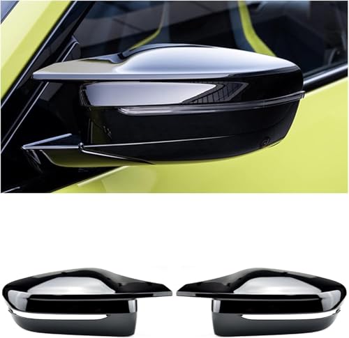 Auto Spiegelkappen Für 3 4 5 7 8 Serie G20 G21 G30 G38 G22 G23 G11 G12 G15 G16 Carbon Außenspiegelabdeckung Rückspiegelkappe (Farbe : Piano Black-)