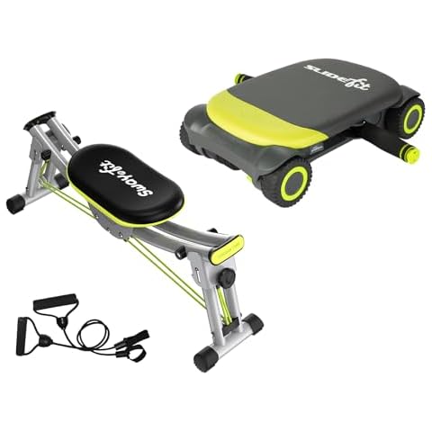 WONDER CORE Ab Ab Workout Equipment, Core Strength Trainer Ab Crunch Machine with Resistance Band Whole Body Exercise Equipment+WONDER CORE Slide Fit, Ab Roller Board with 4 Wheels, Automatic Rebound Cover