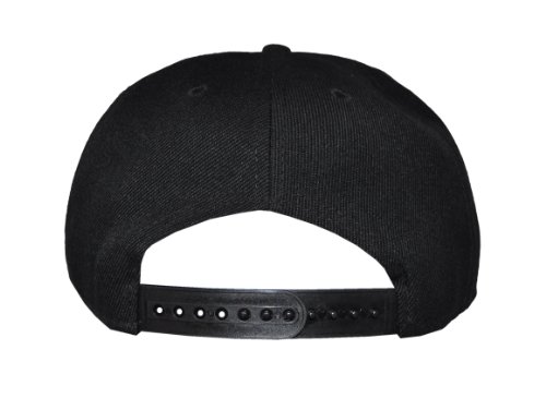 plain black flat peak cap