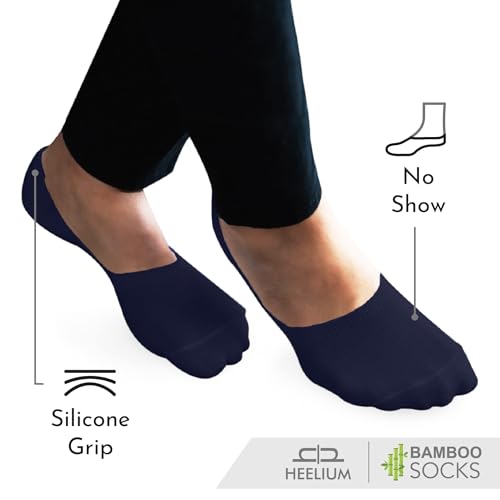 Image of HEELIUM Bamboo No Show Socks for Women | Odour Free & Breathable | 3X Softer than Cotton Socks | Low Cut Socks | Size (UK 3-7)