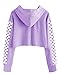 Imily Bela Kids Crop Tops Girls Hoodies Cute Plaid Long Sleeve Fashion Sweatshirts (13-14 Years, purple)