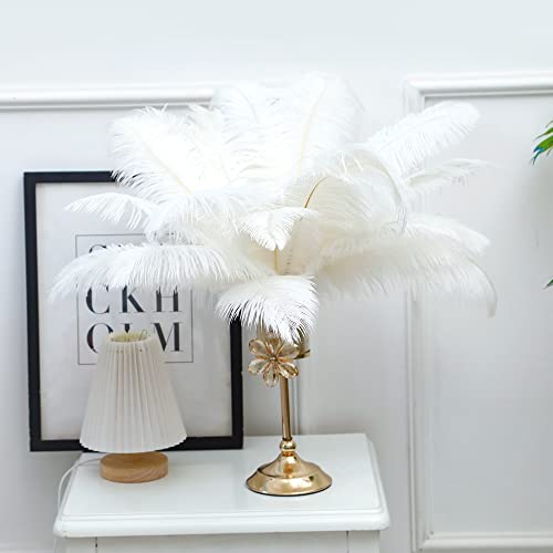 Happy Feather 16-18 inch White Ostrich Feathers Craft for Wedding Party centerpieces Home Decoration DIY Craft Pack of 10 by Happy Feather - Image 8