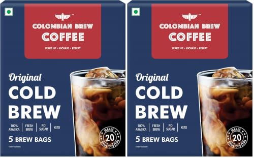 Image of Colombian Brew Coffee Arabica Original Cold Brew 5 Brew Bags, 20 Cups (Pack of 2)