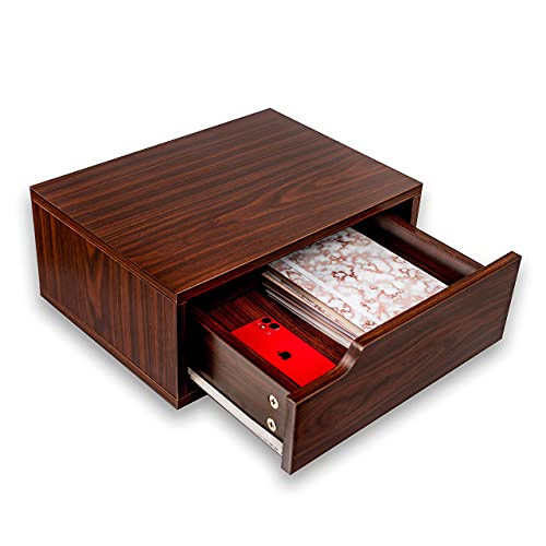 Paisa Home - Floating Nightstand, Floating Shelf with Drawer, Wall mounted Nightstand, Floating Nightstands For Bedrooms, Bedside Wall Shelf, Floating Drawers, Shelf with drawers, (Left Drawer Handle)