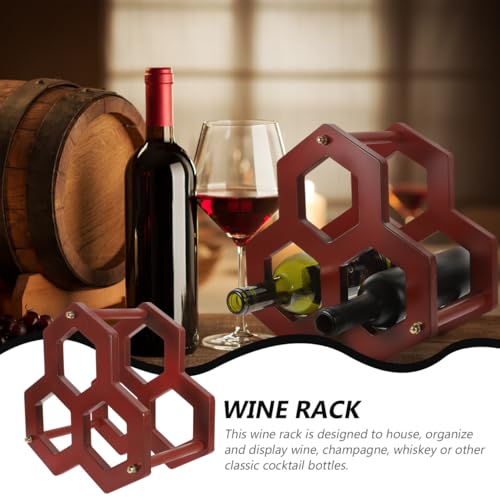 Soporte de vino de madera rústica para mesa miniatura 7
