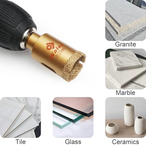 Waies 13 Pieces Diamond Drill Bit Set Dry/Wet Soldering Hollow Drill Hole Saw Set 11 Pieces Hole Opener with Guide Jig Suitable for Ceramic Glass - Image 3