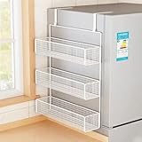 Gerrit Kühlschrank-Organizer mit 1 bis 3 Ebenen, Organizer für Kühlschrank, Regal für Küche, Küchenregal, Aufbewahrungsregale, Korb-Organizer (weiß, 3 Etagen)