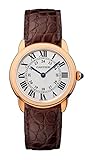  Cartier Ronde Solo De Cartier Damen-Armbanduhr 29.5mm Armband Leder Braun Saphirglas Batterie W6701007