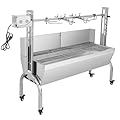 Electric Rotisserie Grill Kit with Windscreen, Large Charcoal Grill with Motor, Stainless Steel Automatic Pork Grill & Outdoor Lamb Goat Roaster, 176 Lbs Capacity for Camping Outdoor
