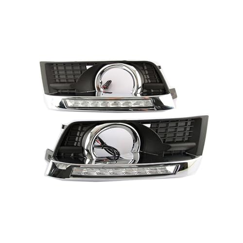XCZPRKMXY LED DRL Daytime Running Light Front Fog Lamps with Turn Signal Compatible with Cadillac SUV SRX 2010 2011 2012 2013 2014 2015 2016
