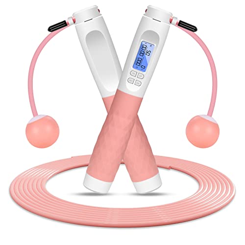 flintronic Cuerda de Salto Deportiva, Cuerda de Saltar de Doble Propósito, con Temporizador y Contador de Calorías, Cuerda para Saltar Inalámbrica, Longitud Ajustable, para Fitness, Entrenamiento