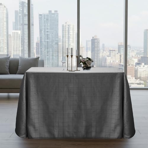 BLUZIMAN Falda Mesa Camilla Rectangular 120x70 Hecho en España 100%, Ropa Camilla con Bordón, Enaguas Enaguillas Faldillas Mesa Camilla Premium (Mantel 270x220cm, para Mesas de 120x70cm, Gris)