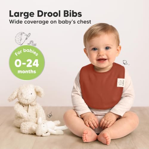 Image of KeaBabies 8-Pack Organic Baby Bibs for Drooling and Teething (Sahara) | Soft Cotton Bibs for Baby Girl, Boy, Extra Absorbent, Easy to Clean & Put On, Toddler, Newborn, Infant 0-24 Months