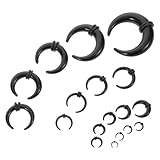 Alipis Piercing para Tabique Nasal 18 Piezas Acrílico Negro U Forma Cónica 1,6-10 Mm Kit Joyería Expansora para Hombre y Mujer Uso Diario y Viaje