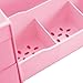 Uncluttered Designs Makeup Organizer With Drawers - Cute Kawaii Countertop Storage for Cosmetics, Pretty Vanity Holder for Perfume, Skincare, Brush, Lipstick, Nail Polish and other Accessories (Pink)