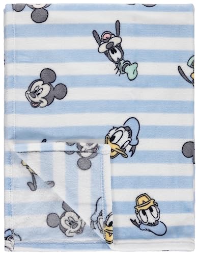 Image of Disney Characters Flannel Fleece Baby Blanket - Soft & Cozy 30x40 Inches, Featuring Mickey Mouse, Minnie Mouse, Winnie The Pooh, and Dumbo