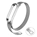 Produktbild XINKO Armband Metall für Xiaomi Mi Band 4,Mit Magnetverschluss, Ersatzband Wasserdicht Edelstahl Strap Armband Zubehör Sportlich atmungsaktiv, verschleißfest, Ultraleicht - Magnetic Series - Silber
