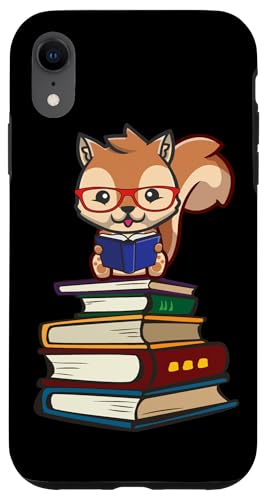 Funny Read Books Glasses Cartoon Kawaii Kids Squirrel Lover �X�}�z�P�[�X iPhone XR �p