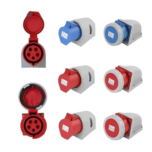 IP44 IP67 16/32A 3P/4P/5�s���Y�Ɨp�v���O����у\�P�b�g�d�C�R�l�N�^�ǎ��t���\�P�b�g�I�X�����X�v���O(32A Wall Mounted,1 PCS,4P IP67)