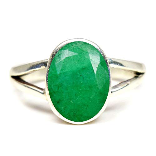 Bague émeraude homme argent sterling 4 carats bague verte taille J 1/2 Z