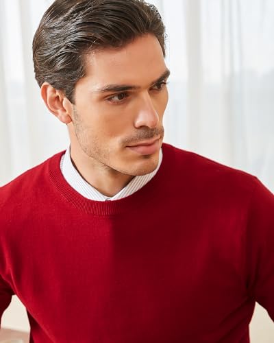 Kallspin Men'S Crew Neck Sweater Regular Fit Long Sleeve Pure Cotton Casual Knit Pullover Sweater thumb #3