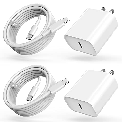 【Apple MFi Certified】iPhone 14 13 Charger Fast Charging, 2 Pack PD 20W USB C iPhone Charger Fast Charging Block with 10FT Long Type C to Lightning Quick Charger Cable for iPhone 14 13 12 11 XS XR X 8