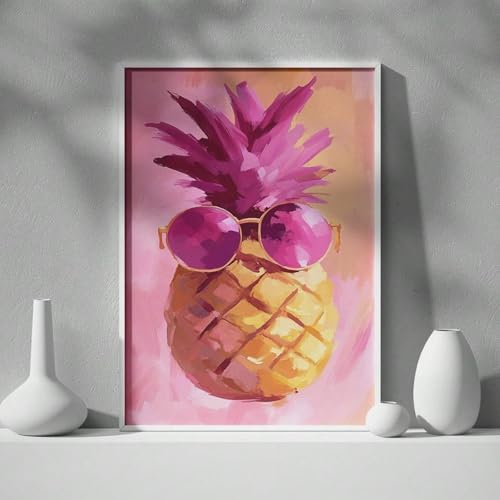 Peinture sur toile ananas pour réveiller un mur blanc triste - 3