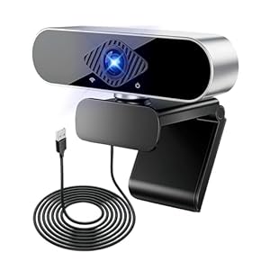 Yuio Webcam 1080P avec Microphone, Full HD Camera PC Grand Angle 90 ° 30fps, Web Cam USB Plug & Play pour Ordinateur Portable,Web Cam Linux Streaming Youtube Skype Appel Vidéo Zoom Vidéoconférence
