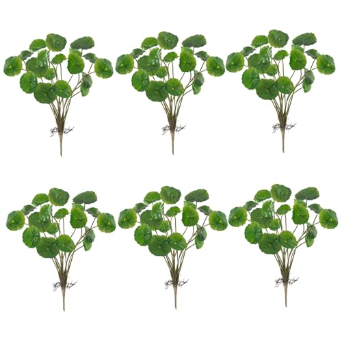 SMELEYOU 6pcs Plantes étanges artificielles avec 18 bégonia Feuilles réalistes Fausses Plantes étanges PU décorations résistantes au fondu idéal pour la Maison de la Chambre à Domicile Cadeau