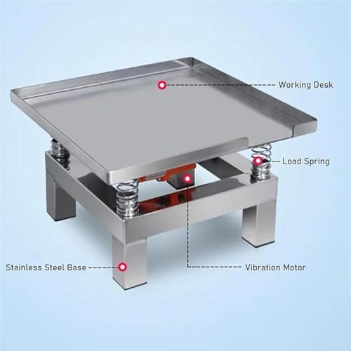 Stainless Steel Concrete Vibrating Table 50x50cm, 110V Vibration Test Bench for Bubble Removal & Precipitate Shaking, Mini Vibration Platform for Smooth Finishes