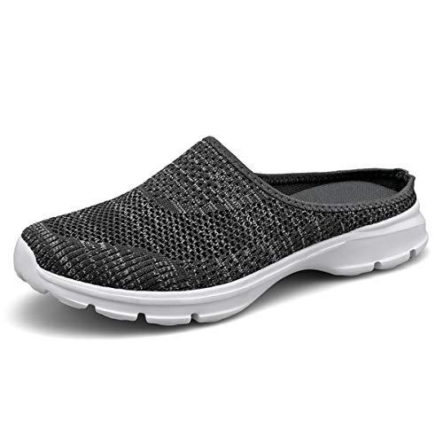 ChicWind Mule Clog Shoes for Women Outdoor Mesh Slip On House Sneakers Grey 7.5