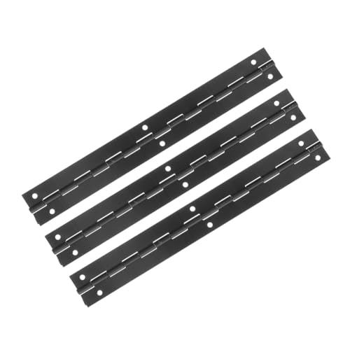 Cabilock 3pcs Long Piano Hinges 200x25mm Electrophoresis Black Metal Hinges for Wooden Jewelry Boxes and Craft Cases for Industrial and DIY Use