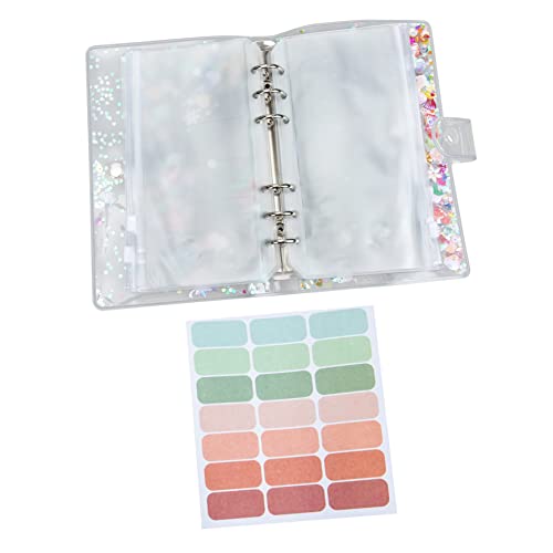 JEWEDECO 透明素材多機能活頁?拉?袋手帳本 現管理 カード収納 領収書整理に