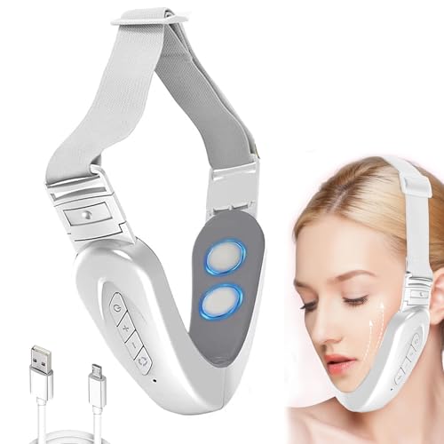 Reductor de Papada Lifting V-Face, EMS Eléctrico Masajeador Facial Modelar la Cara en V, EMS Eléctrico Masajeador Facial Modelar la Cara en V, Papada Reductor Antiarrugas para Aclarar Líneas del Cara