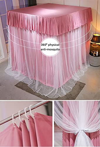 Cortina de cama dosel con soporte sombreado de estructura robusta y estilo princesa 6
