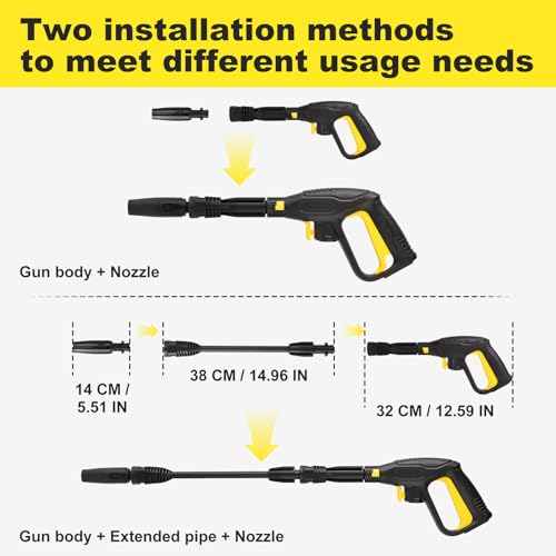 Replacement Pressure Washer Spray Gun, suitable for Karcher K2-K7 Hose 1/4" Quick Connect System Extension Rod with Adjustable Spray Nozzle Jet Wash for Car Cleaning Garden Irrigation 2 Replacement Pressure Washer Spray Gun, suitable for Karcher K2-K7 Hose 1/4" Quick Connect System Extension Rod with Adjustable Spray Nozzle Jet Wash for Car Cleaning Garden Irrigation - Image 2