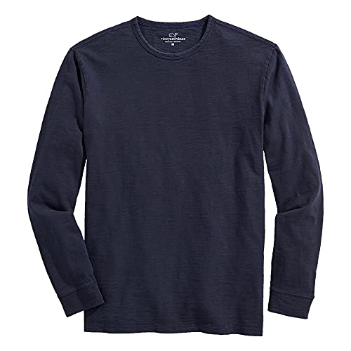 vineyard vines Men's Island Garment Dyed Slub Crew Neck, Vineyard Navy