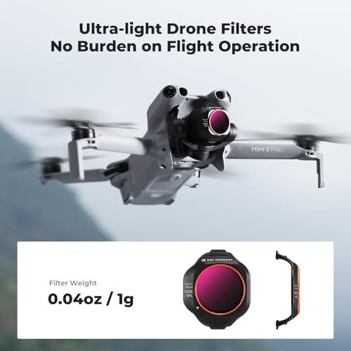 Image of K&F CONCEPT ND /PL Filter Set Compatible with DJI Mini 5 Pro, 6 Pack CPL ND4&PL ND8&PL ND16&PL ND32&PL ND64&PL Polarizer Neutral Density Drone Lens Accessories, Multi Coated HD Optical Glass