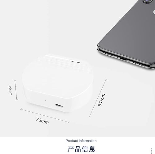 Miniatura 4 de QIACHIP Smart Zigbee Bridge Hub, WI-FI y Zigbee Soporte de doble protocolo, control de aplicación y gestión multidispositivo, funciona con Google