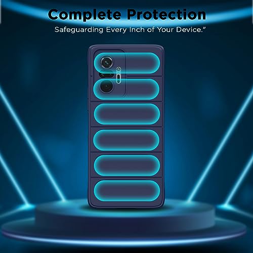 Image of Amazon Basics Back Cover for Redmi Note 10 Pro / 10 Pro Max | Soft Matte Liquid Silicone TPU | Camera Protection | Shockproof Bumper Case (Blue)